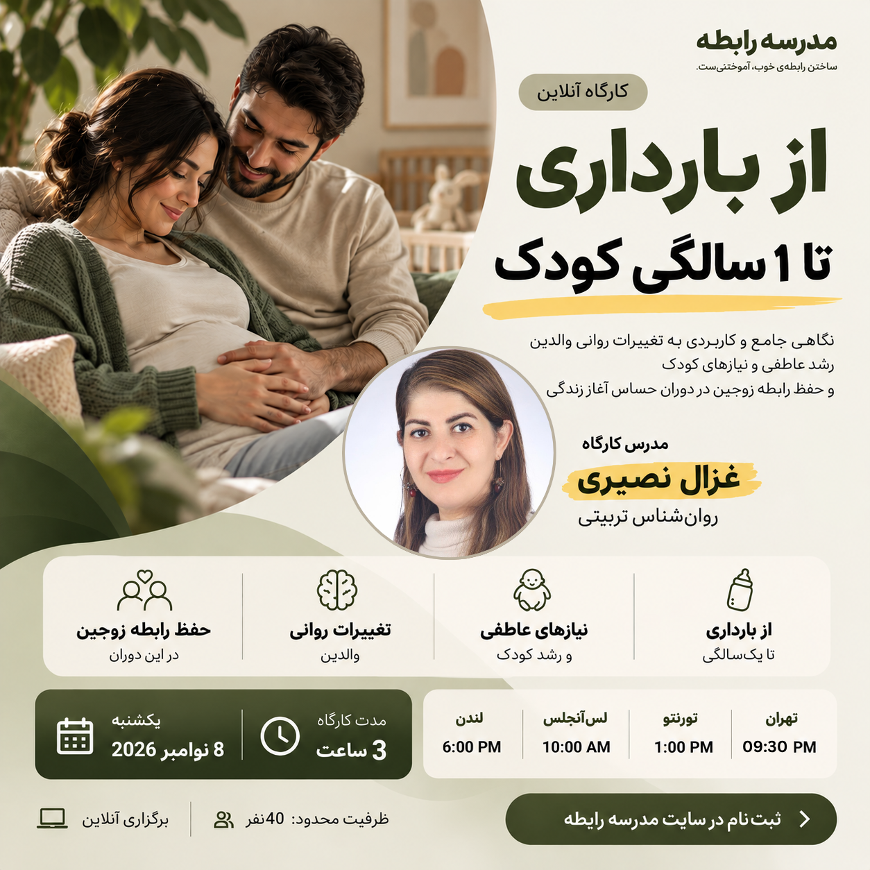 کارگاه از بارداری تا ۱ سالگی کودک